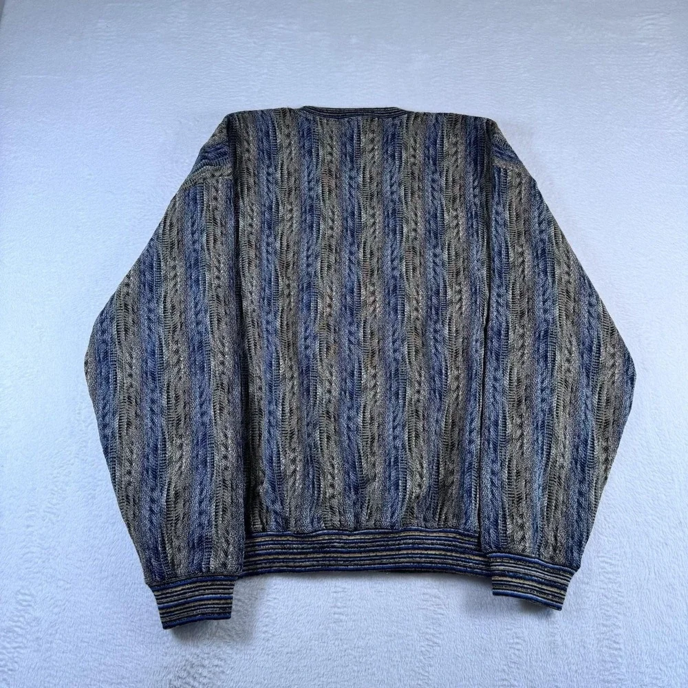 Vintage Jhane Barnes Sweater Mens Large Wool Multicolor Knit Crewneck 90s
